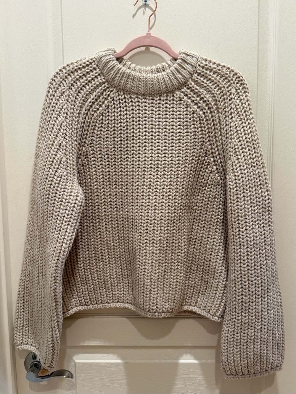 H&M Chunky Knit Crew Sweater - Cream